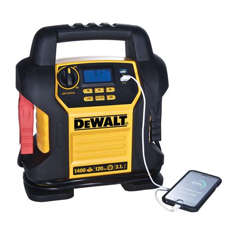 1600 peak amps of starting power instantly jump starts cars and trucks up to 8-cylinders. . Dewalt battery charger jump starter
